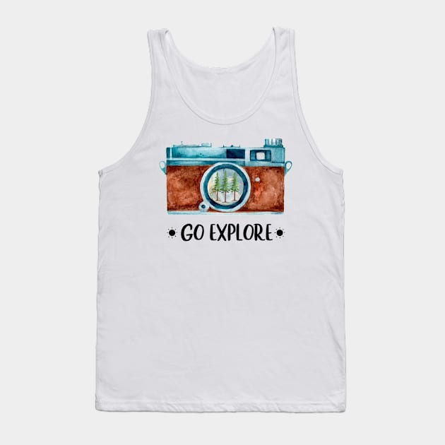 Go Explore Photographer Tank Top by ValentinkapngTee